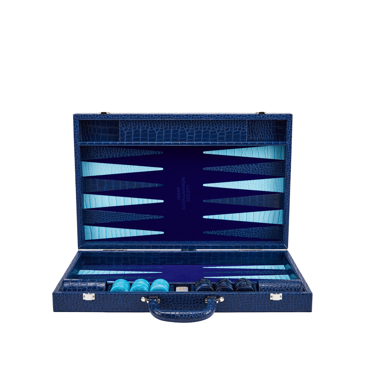 Miami Backgammon Society Crocodile Board — Midnight Navy