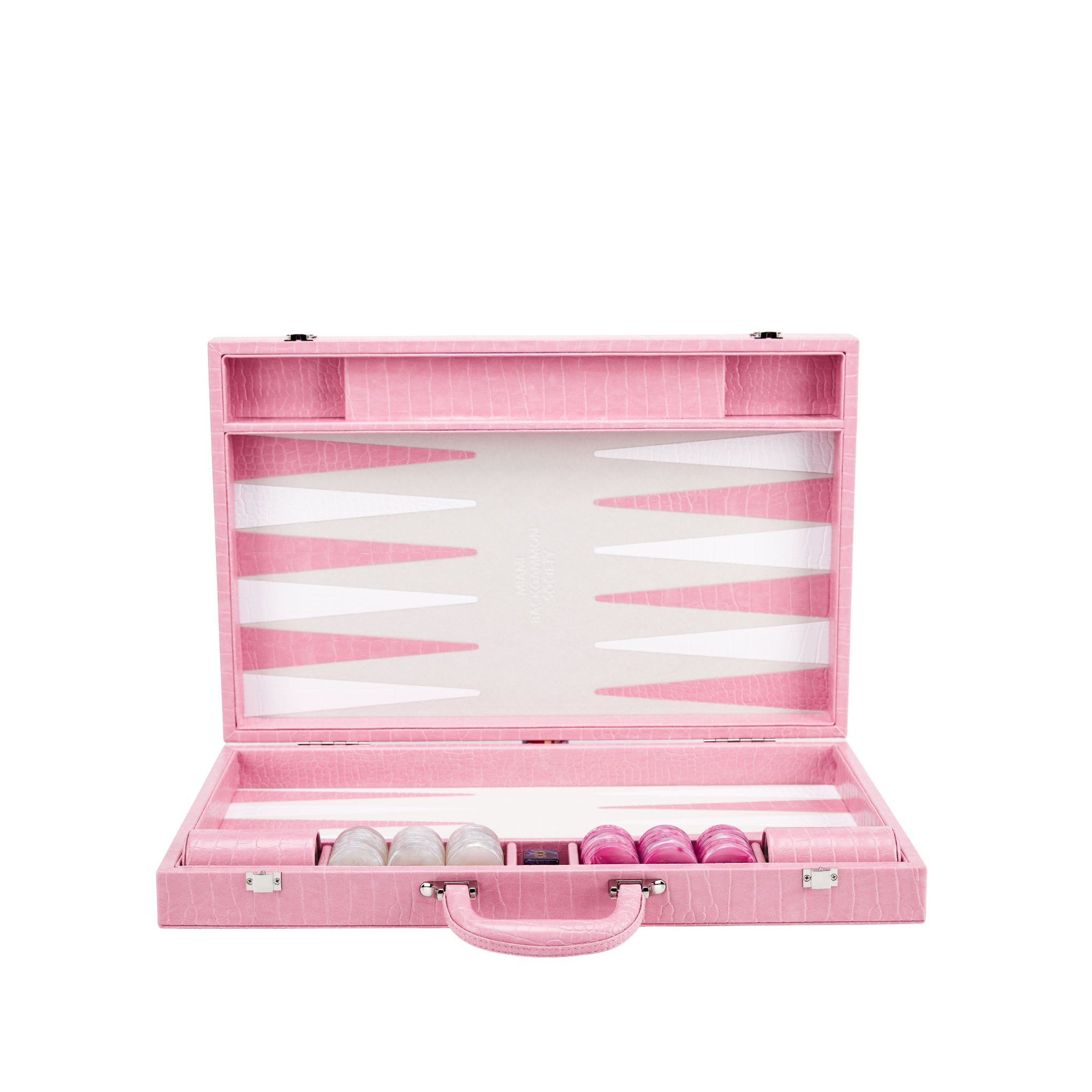 Miami Backgammon Society Crocodile Board — Miami Pink