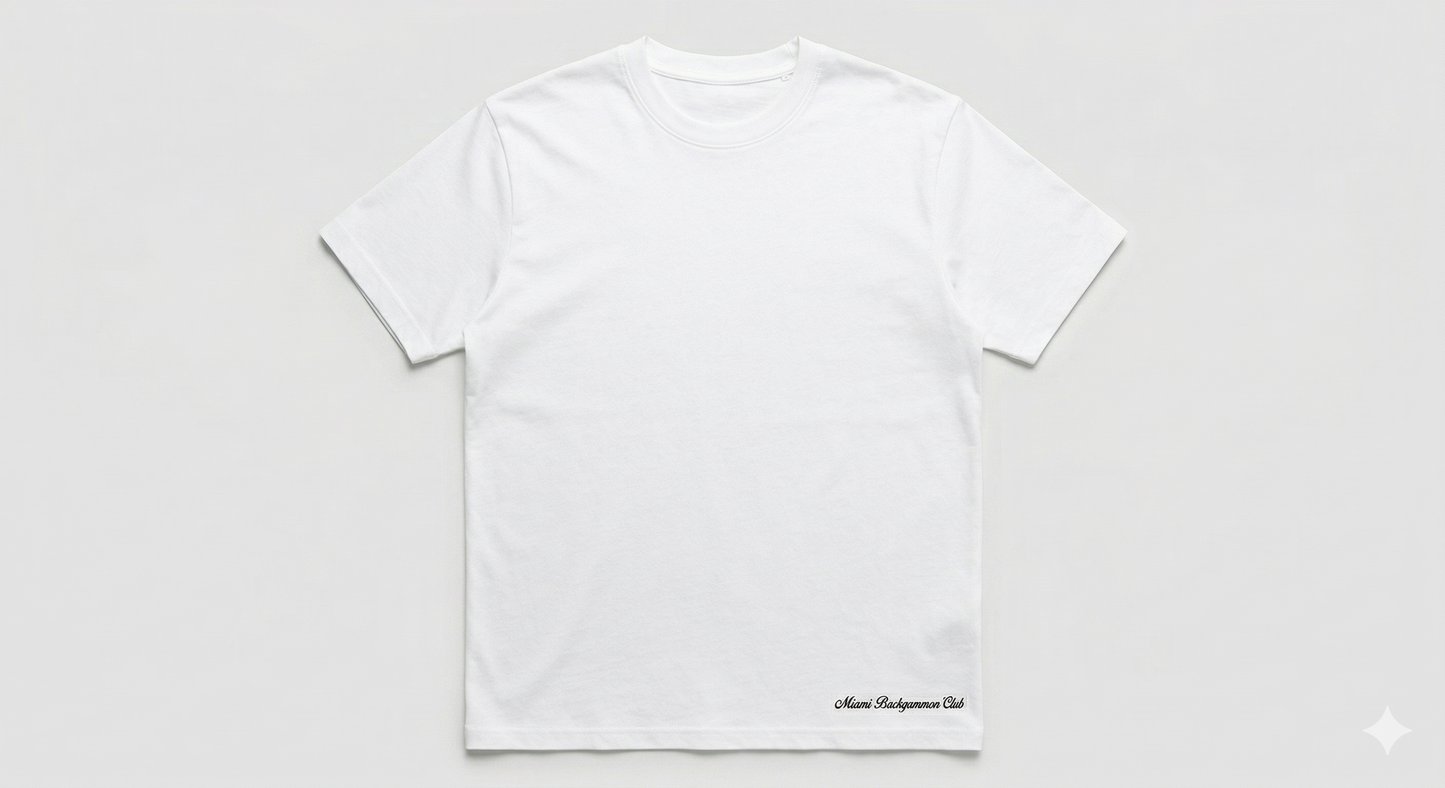 The Signature Script Tee - White | Miami Backgammon Club