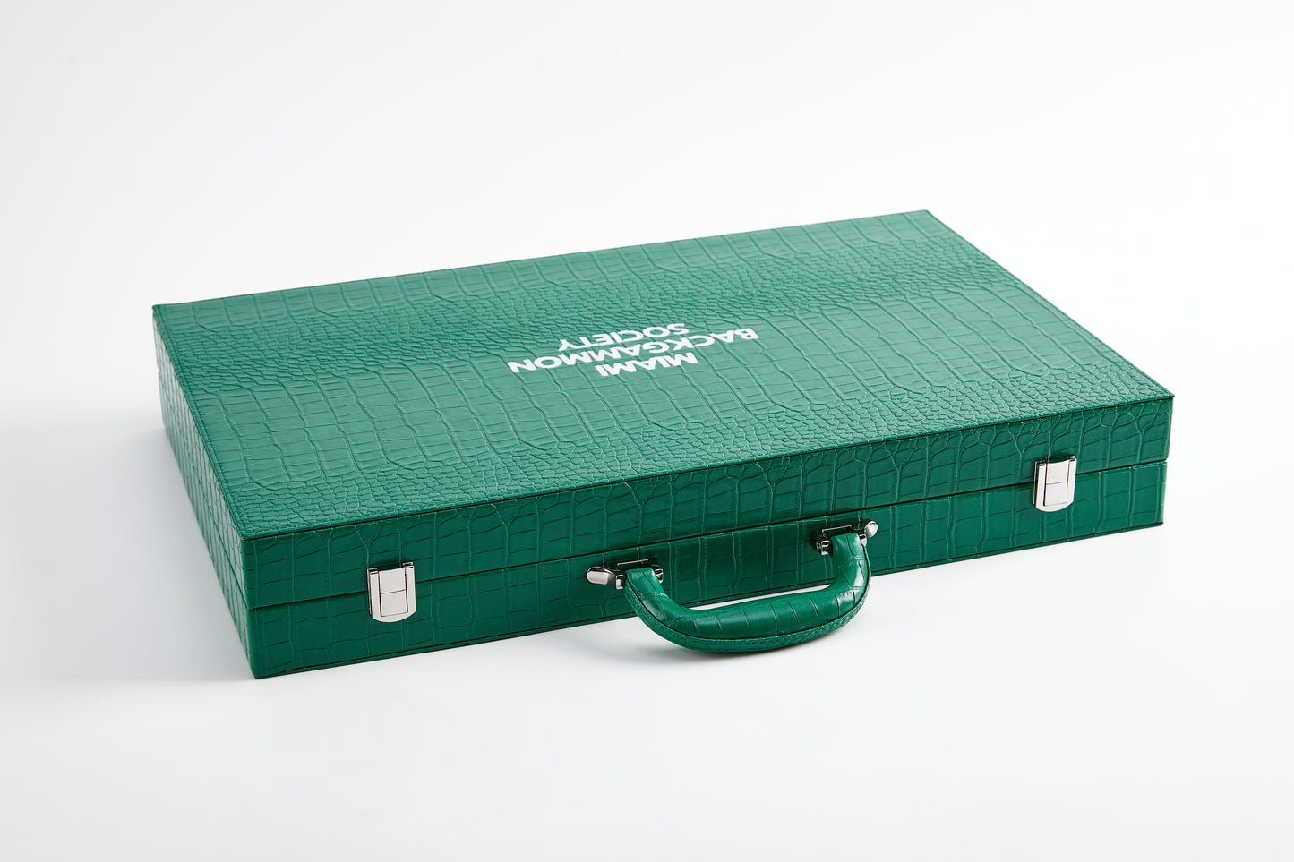 PRE-ORDER: Miami Backgammon Society Crocodile Board — Emerald