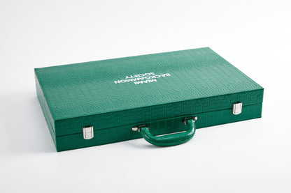 PRE-ORDER: Miami Backgammon Society Crocodile Board — Emerald