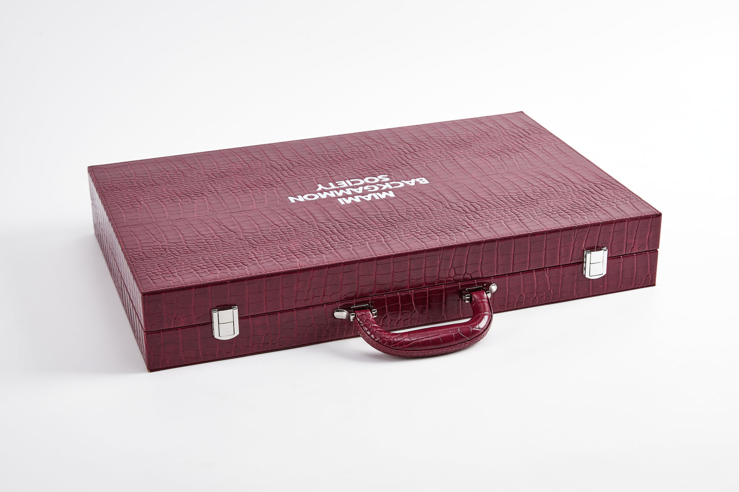 PRE-ORDER: Miami Backgammon Society Crocodile Board — Bordeaux