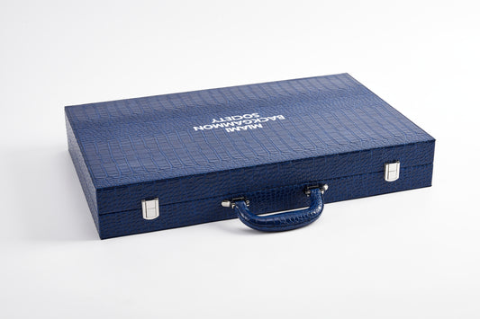 PRE-ORDER: Miami Backgammon Society Crocodile Board — Midnight Navy