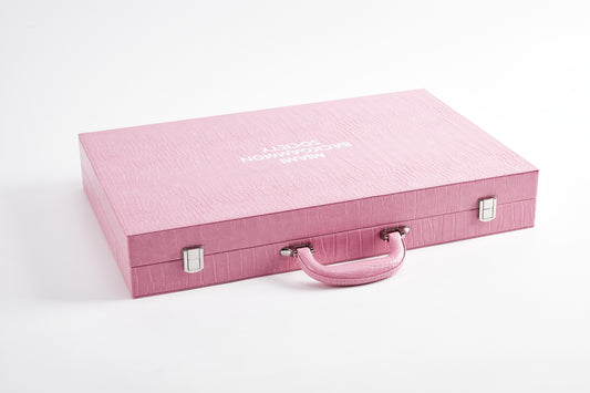 PRE-ORDER: Miami Backgammon Society Crocodile Board — Miami Pink