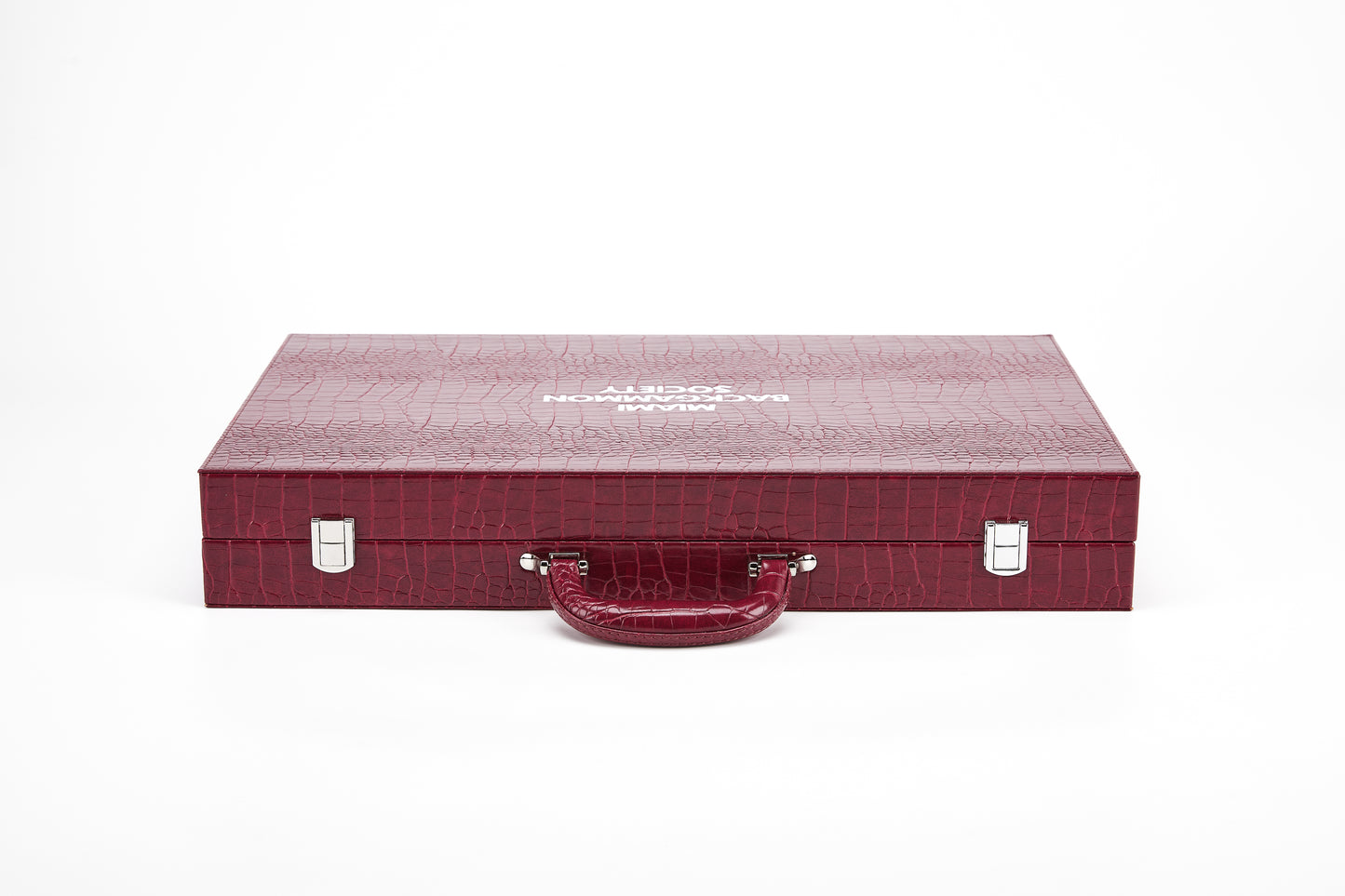 PRE-ORDER: Miami Backgammon Society Crocodile Board — Bordeaux