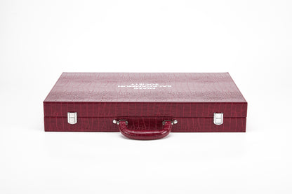 PRE-ORDER: Miami Backgammon Society Crocodile Board — Bordeaux