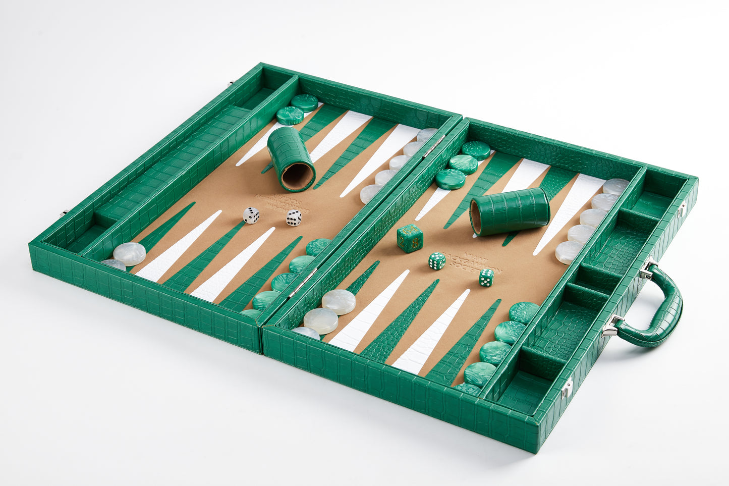 PRE-ORDER: Miami Backgammon Society Crocodile Board — Emerald