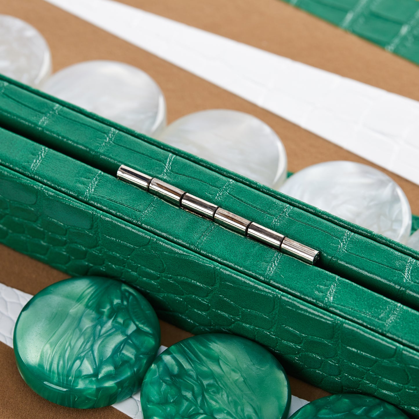 PRE-ORDER: Miami Backgammon Society Crocodile Board — Emerald