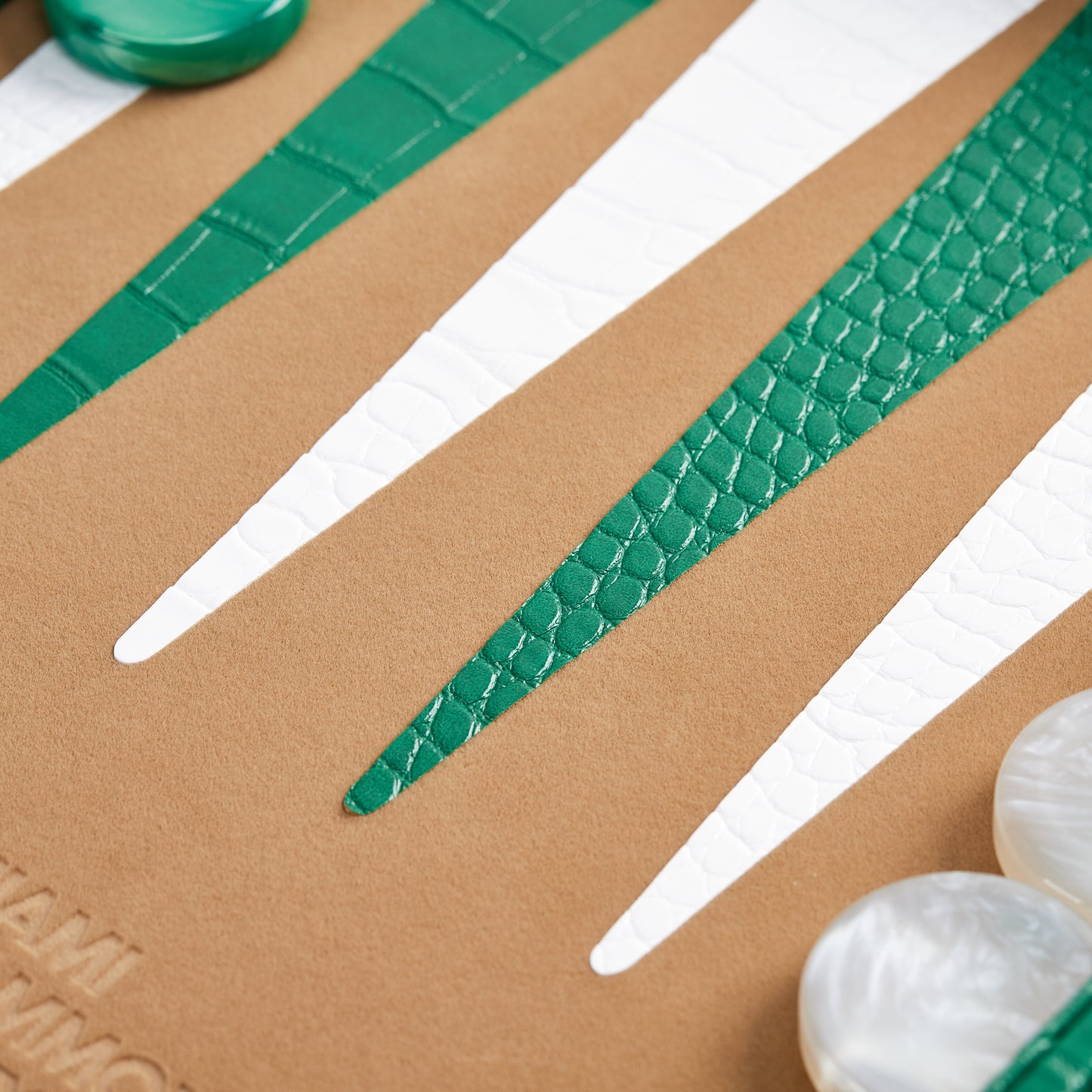 PRE-ORDER: Miami Backgammon Society Crocodile Board — Emerald