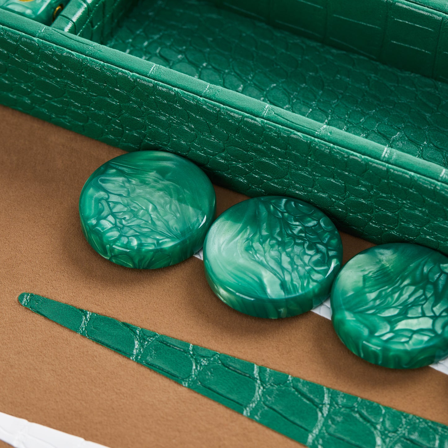 PRE-ORDER: Miami Backgammon Society Crocodile Board — Emerald
