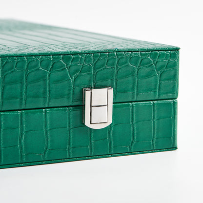 PRE-ORDER: Miami Backgammon Society Crocodile Board — Emerald
