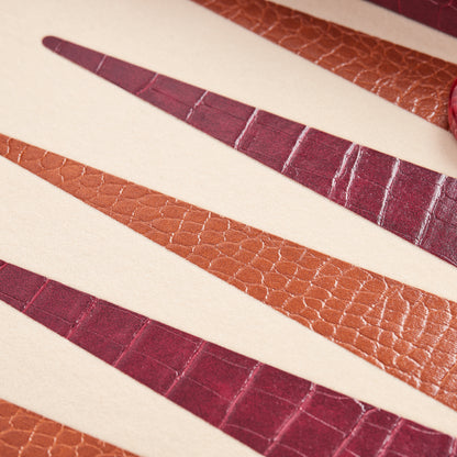 PRE-ORDER: Miami Backgammon Society Crocodile Board — Bordeaux