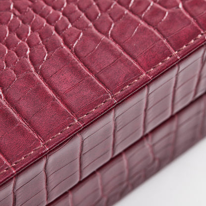 PRE-ORDER: Miami Backgammon Society Crocodile Board — Bordeaux