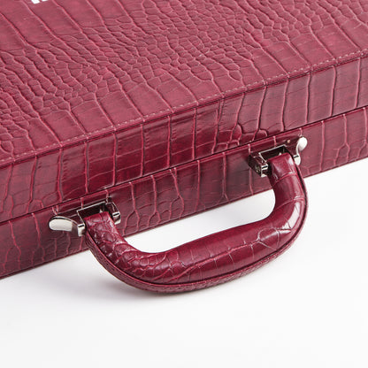 PRE-ORDER: Miami Backgammon Society Crocodile Board — Bordeaux