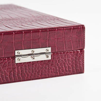 PRE-ORDER: Miami Backgammon Society Crocodile Board — Bordeaux