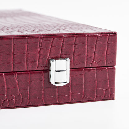 PRE-ORDER: Miami Backgammon Society Crocodile Board — Bordeaux