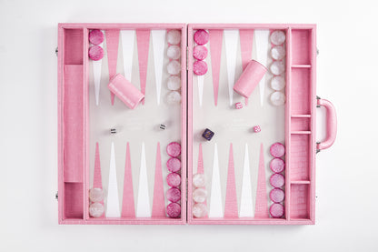 PRE-ORDER: Miami Backgammon Society Crocodile Board — Miami Pink
