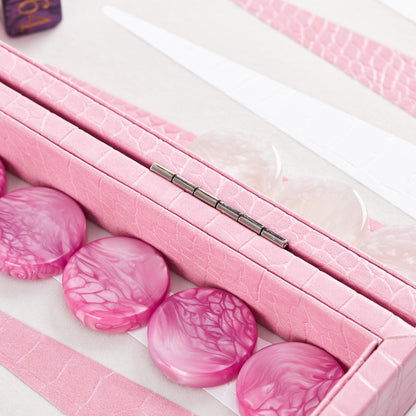 PRE-ORDER: Miami Backgammon Society Crocodile Board — Miami Pink