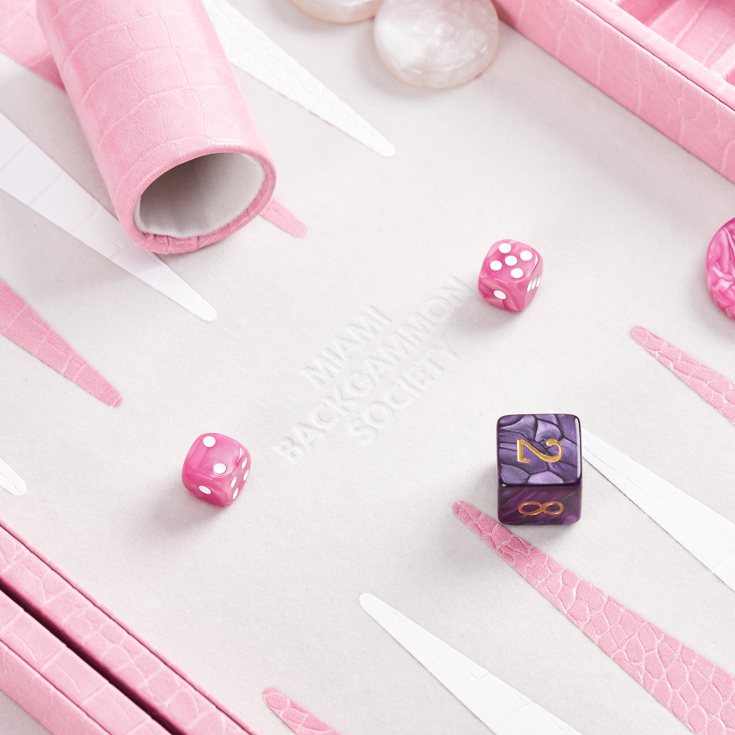 PRE-ORDER: Miami Backgammon Society Crocodile Board — Miami Pink