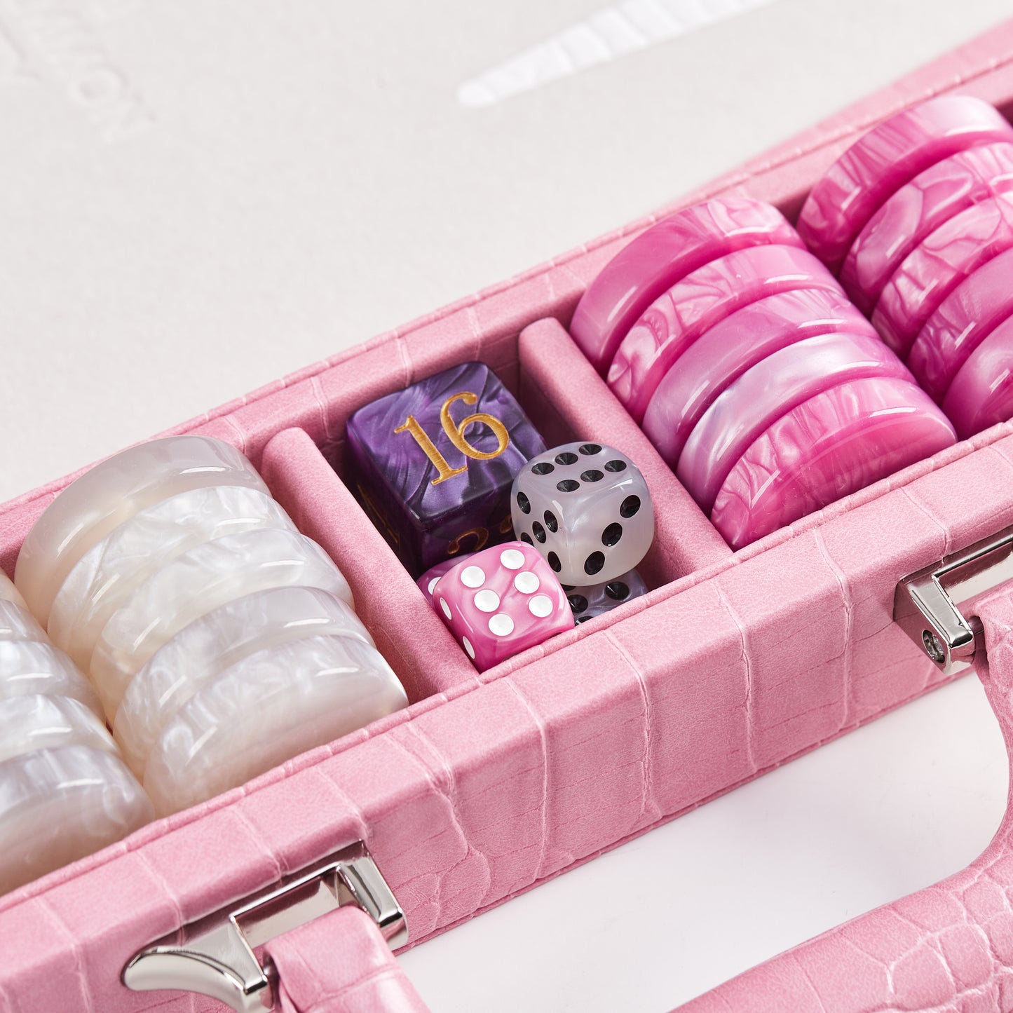 PRE-ORDER: Miami Backgammon Society Crocodile Board — Miami Pink